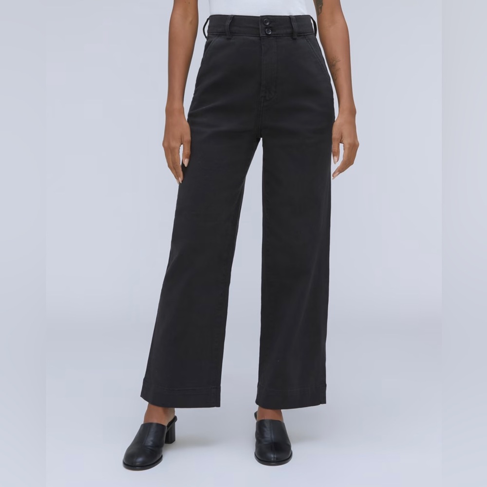 Everlane The Organic Wide-Leg Pant Black 2